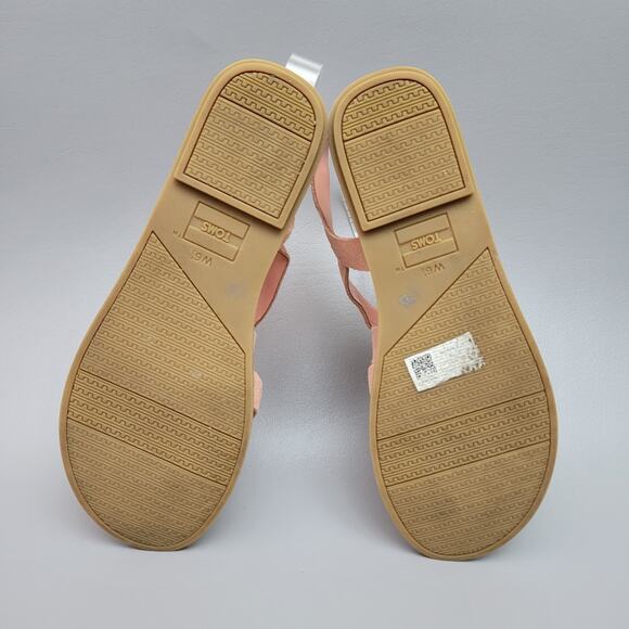 Toms Sicily Strappy Sandals Womens Size 6.5 Casual Peach Pink Coral Flat Shoe - Picture 9 of 10